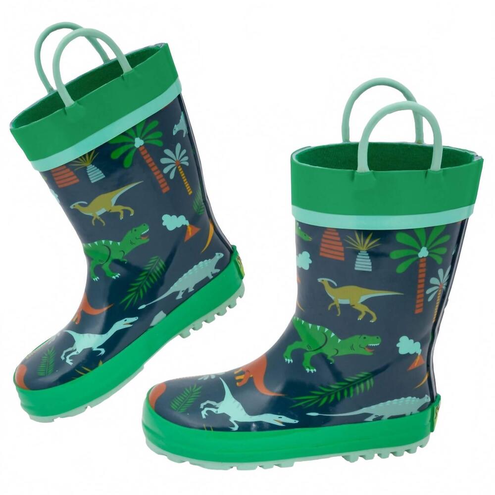 NEW STEPHEN JOSEPH kid's rubber rain boots in dino